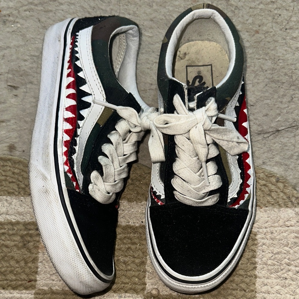 Teeth Painted Camo vans
